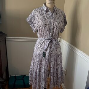 Polo by Ralph Lauren Purple Floral Midi Dress